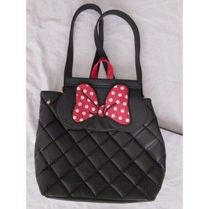 Dani by Danielle Nicole Disney Minnie Mouse Black Quilted Red Bow Backpack